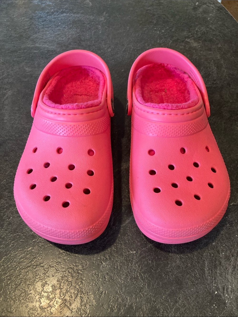 Girls Crocs pink lined sandals size 13